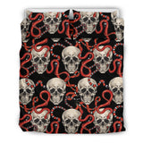 Red Snake Skull Pattern Bedding Set