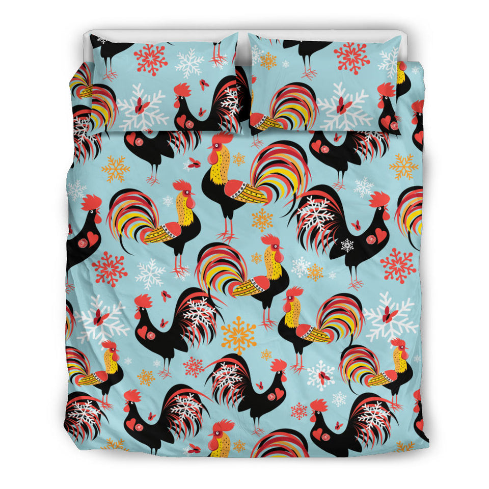 Rooster Chicken Cock Snowfalke Bedding Set