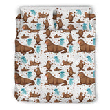 Sea Lion Seals Jellyfish Pattern Bedding Set