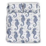 Seahorse Pattern Background Bedding Set