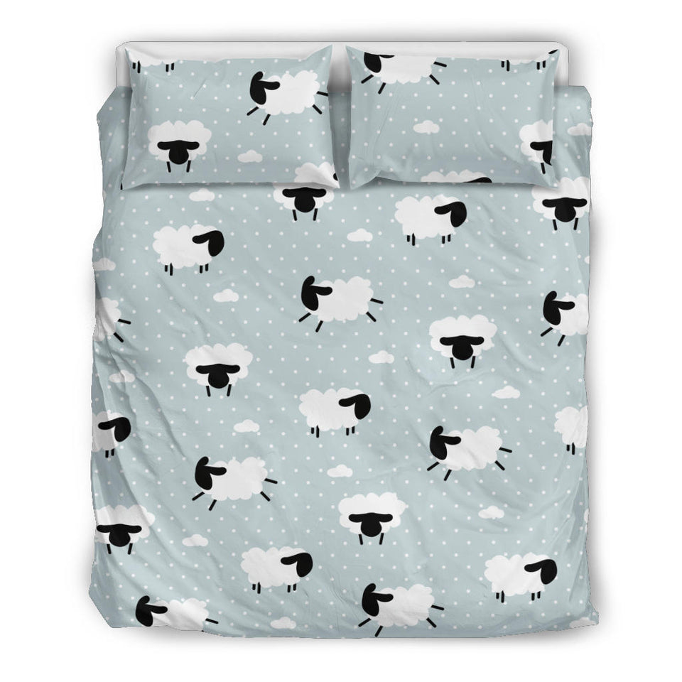 Sheep Polka Dot Cloud Pattern Bedding Set