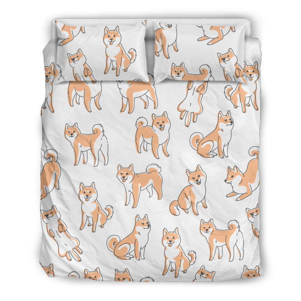 Shiba Inu Dog Pattern Bedding Set