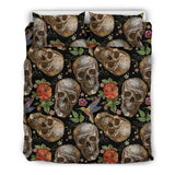 Skull Rose Humming Bird Flower Pattern Bedding Set