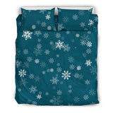 Snowflake Pattern Dark Background Bedding Set