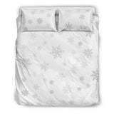 Snowflake Pattern White Background Bedding Set