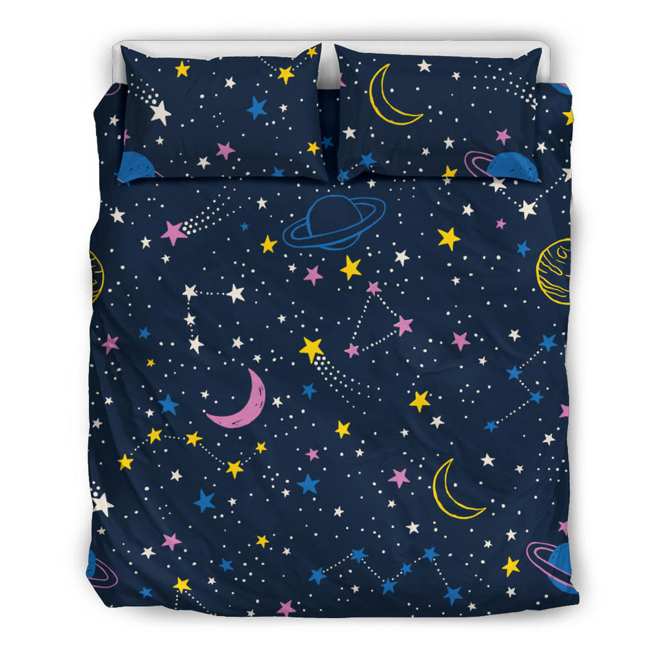 Space Pattern With Planets, Comets, Constellations And Stars Bedding Set