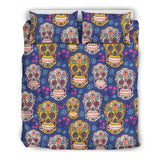 Sugar Skull Flower Pattern Bedding Set
