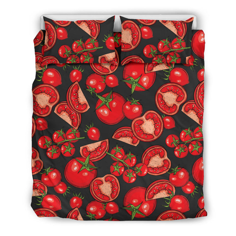 Tomato Black Background Bedding Set