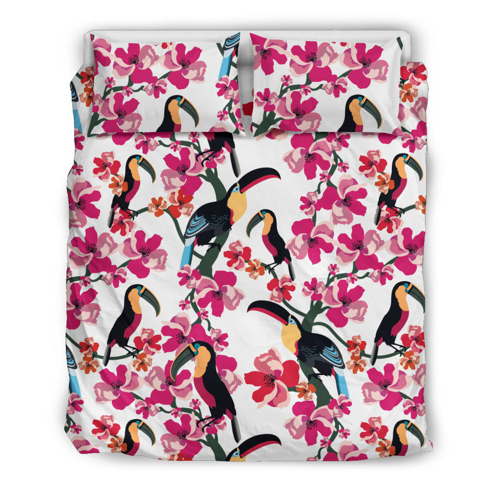 Toucan Flower Design Pattern Bedding Set