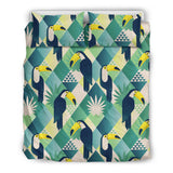 Toucan Tropical Leaves Design Pattern  Bedding Set