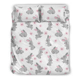 Watercolor Cute Rabbit Pattern Bedding Set