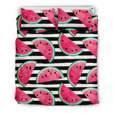 Watercolor Paint Textured Watermelon Pieces Bedding Set
