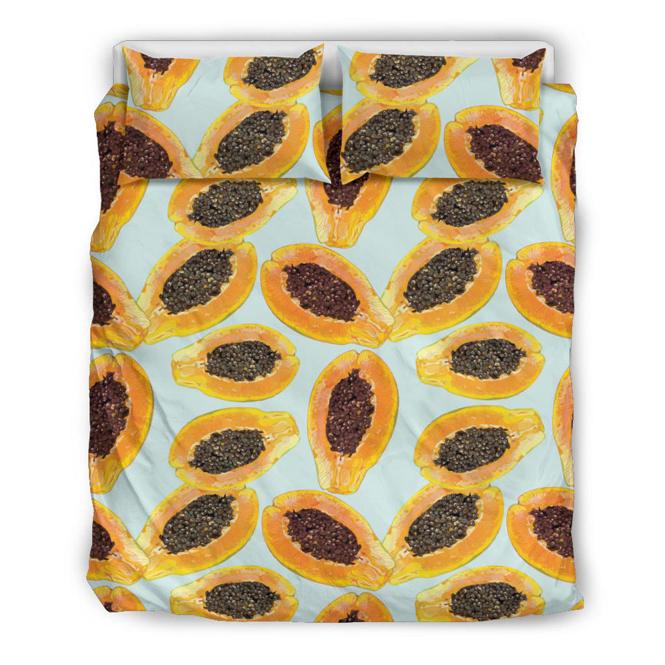 Watercolor Papaya Pattern Bedding Set