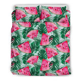 Watermelons Tropical Palm Leaves Pattern Bedding Set