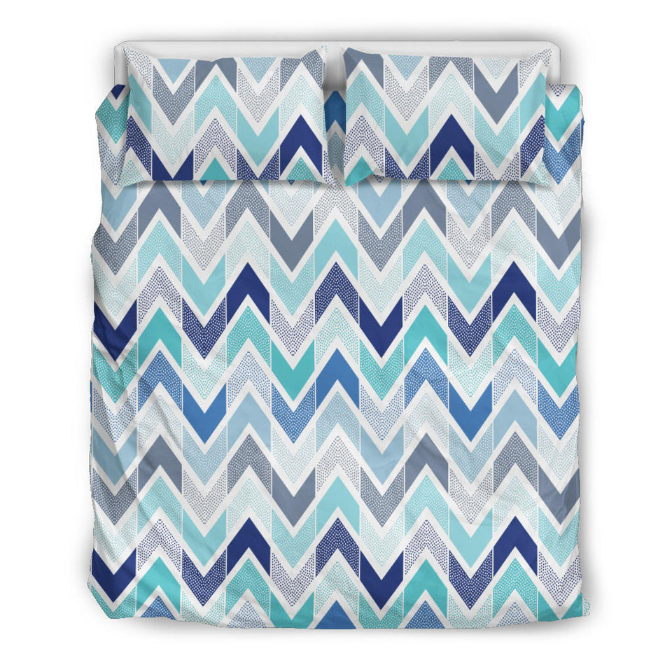 Zigzag  Chevron Blue Pattern Bedding Set