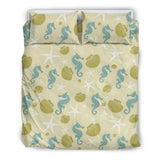 Seahorse Shell Starfish Pattern Background Bedding Set