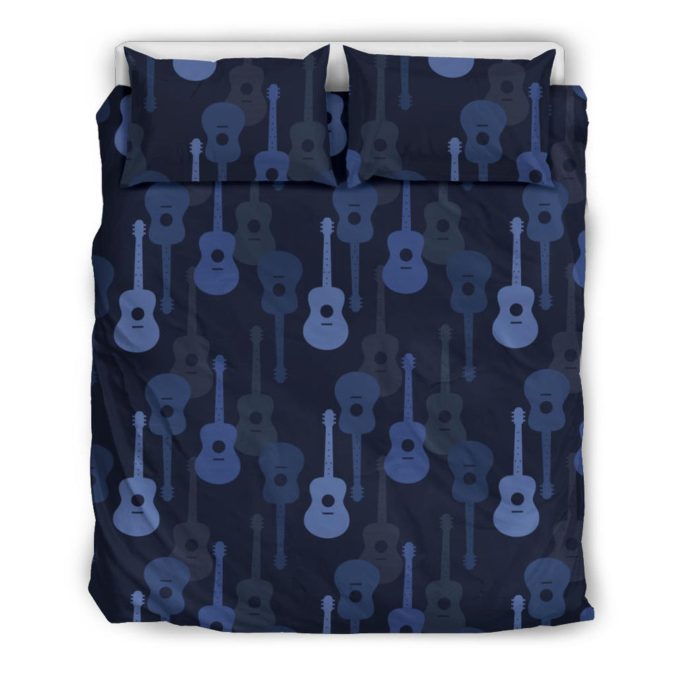 Blue Theme Guitar Pattern Bedding Set