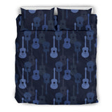 Blue Theme Guitar Pattern Bedding Set