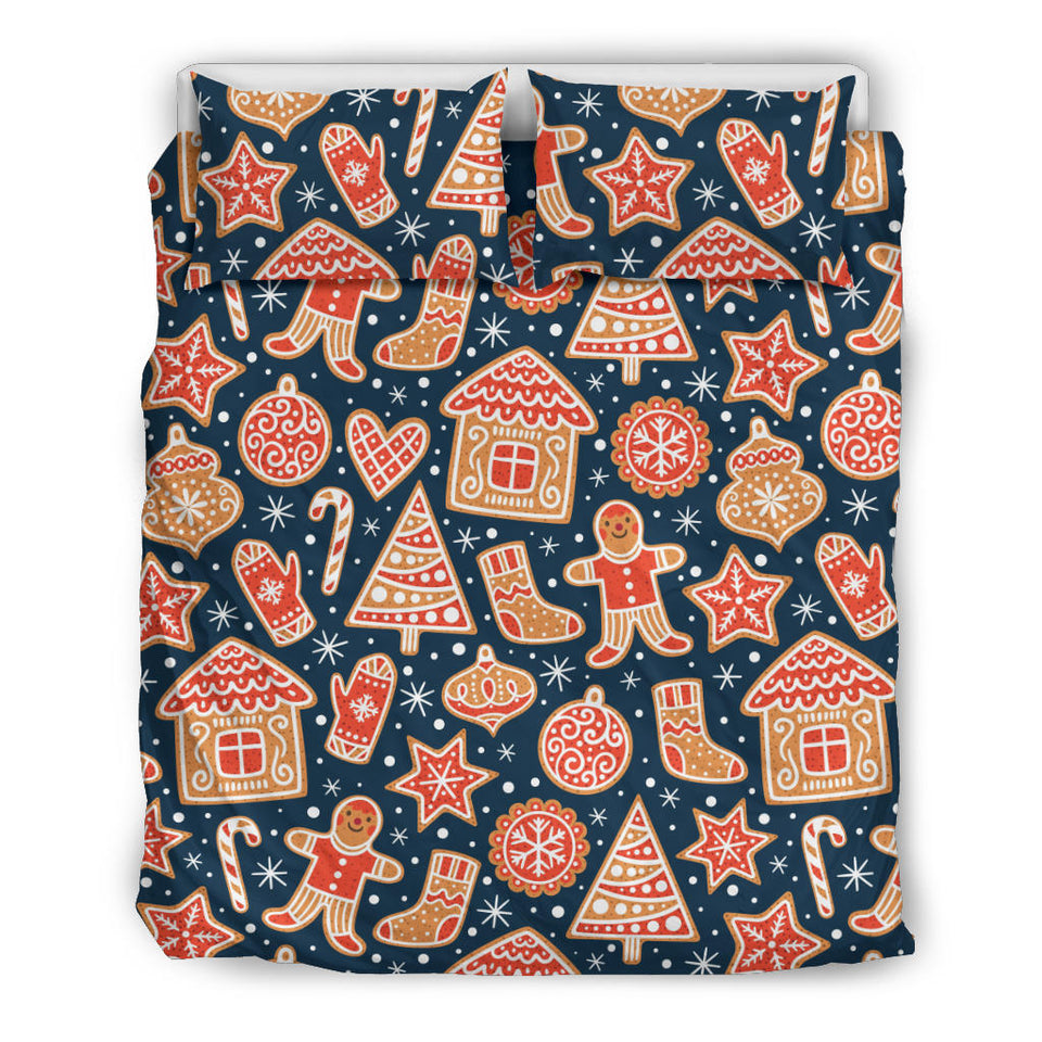 Christmas Gingerbread Cookie Pattern Bedding Set