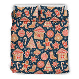 Christmas Gingerbread Cookie Pattern Bedding Set