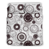 Classic Vintage Clock Pattern Bedding Set