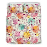 Clock Butterfly Pattern Bedding Set