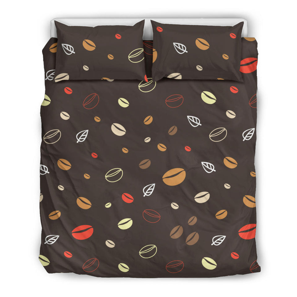 Coffee Bean Leave Pattern Bedding Set