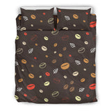 Coffee Bean Leave Pattern Bedding Set
