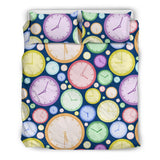 Colorful Clock Background Bedding Set