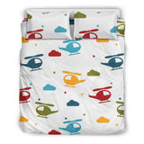 Colorful Helicopter Pattern Bedding Set