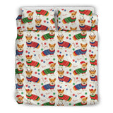 Corgi Christmas Pattern Bedding Set