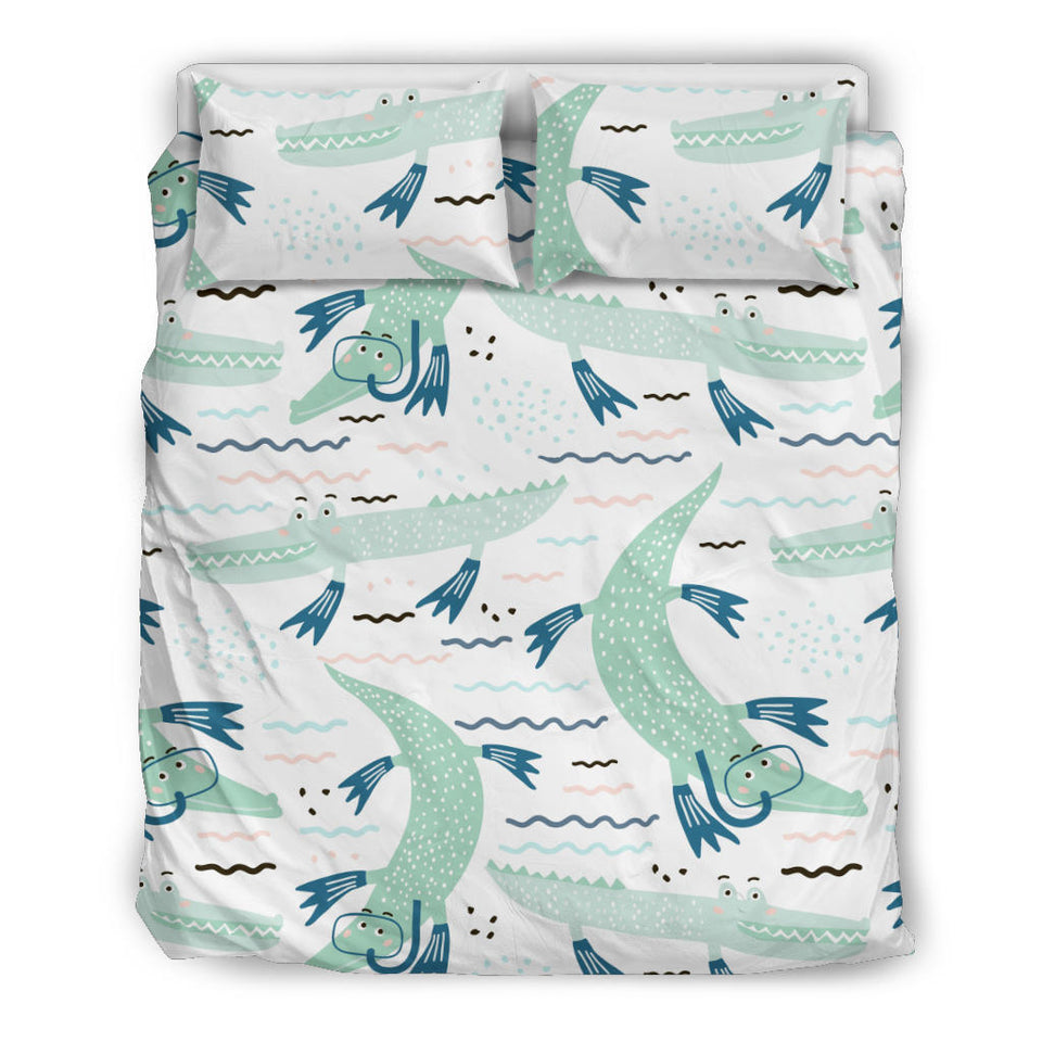 Crocodile Diver Pattern Bedding Set