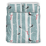 Crows Christmas Hat Scarf Bedding Set