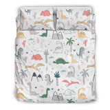 Cute Cartoon Dinosaurs Tree Pattern Bedding Set