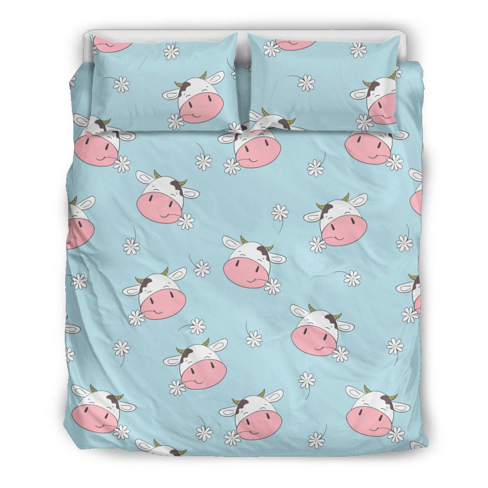 Cute Cow Flower Pattern Bedding Set