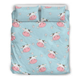 Cute Cow Flower Pattern Bedding Set