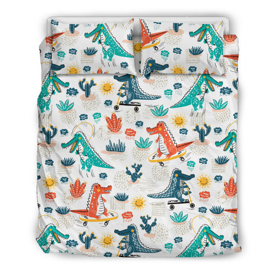 Cute Crocodile Pattern Bedding Set