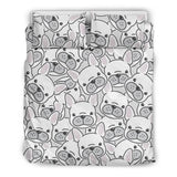 Cute French Bulldog Head Pattern Bedding Set