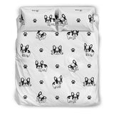 Cute French Bulldog Paw Pattern Bedding Set