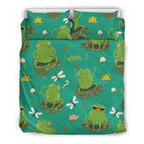 Cute Frog Dragonfly Design Pattern Bedding Set