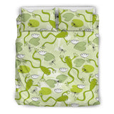 Cute Frog Dragonfly Pattern Bedding Set