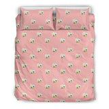 Cute Hamster Cheese Pattern Pink Background Bedding Set