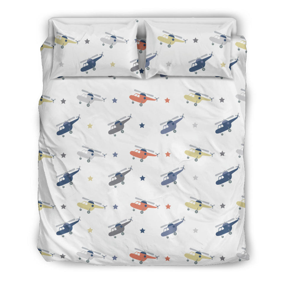 Cute Helicopter Star Pattern Bedding Set