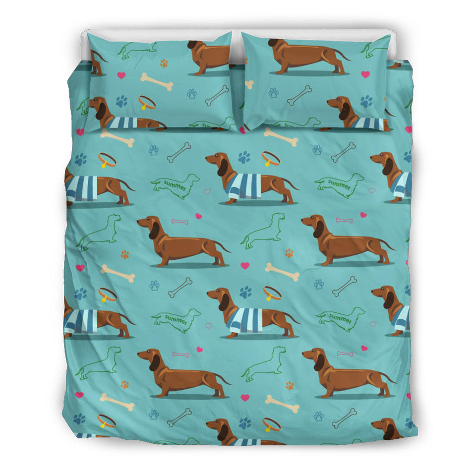 Dachshund Decorative Background Bedding Set