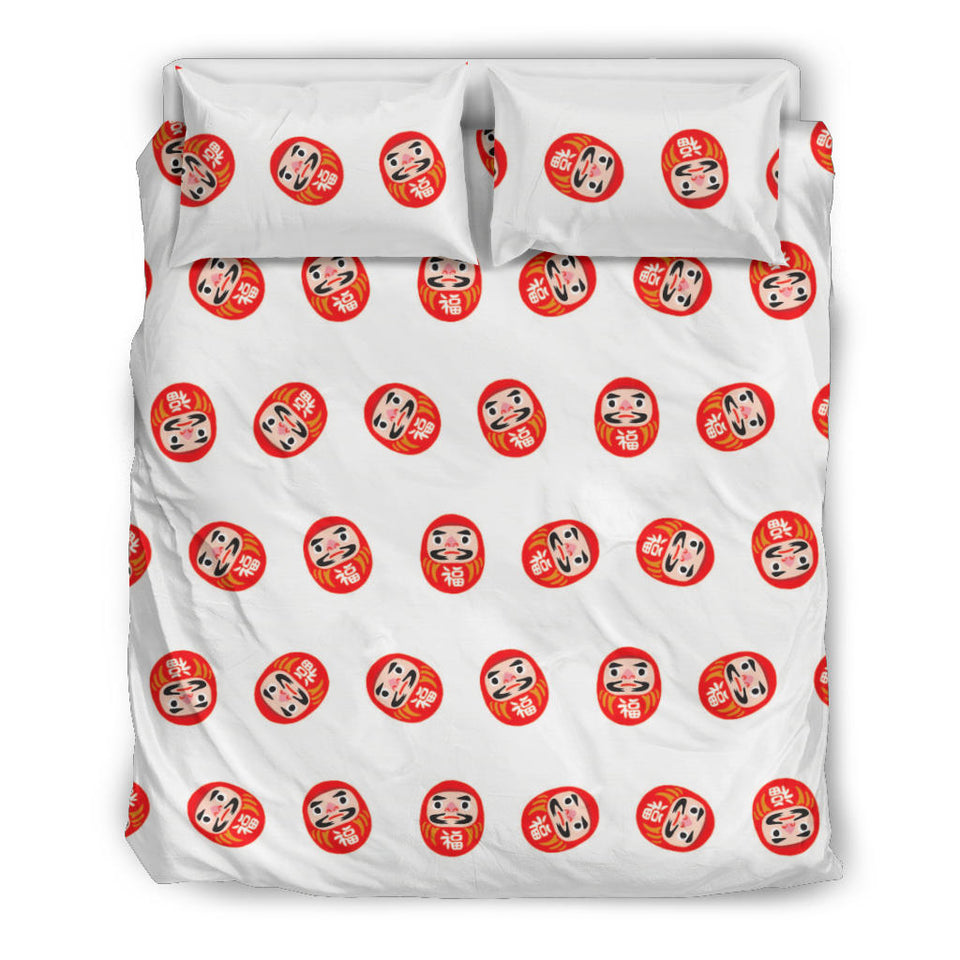 Daruma Japanese Wooden Doll Pattern Bedding Set