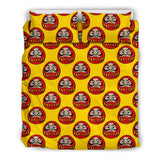 Daruma Japanese Wooden Doll Yellow Background Bedding Set