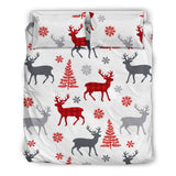 Deer Tree Snowflakes Chrismas Pattern Bedding Set