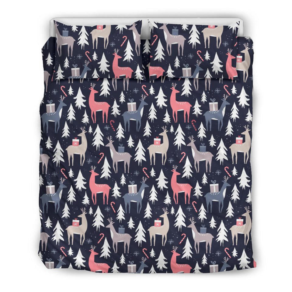 Deers Winter Christmas Pattern Bedding Set