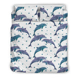 Dolphins Pattern Dotted Background Bedding Set