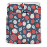 Dragon Fruits Dark Blue Background Bedding Set.